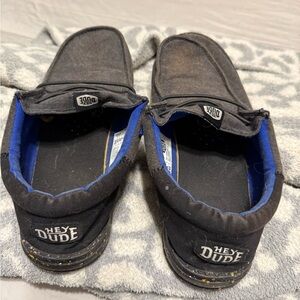 Hey Dude Men's Black and Blue Slip-On Loafers